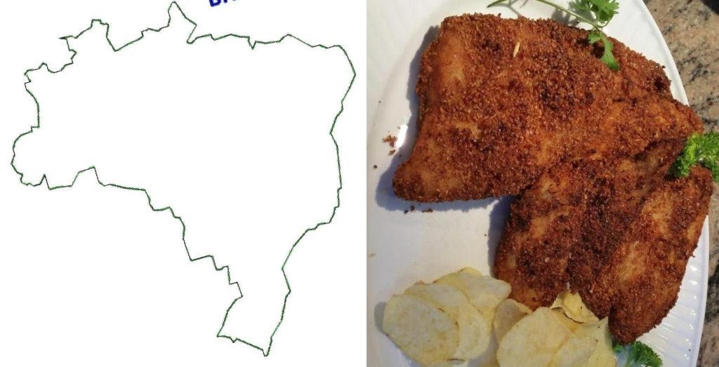 Is it me or does my fried fish look like the map of Brazil?
